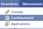 Le menu confidentialité