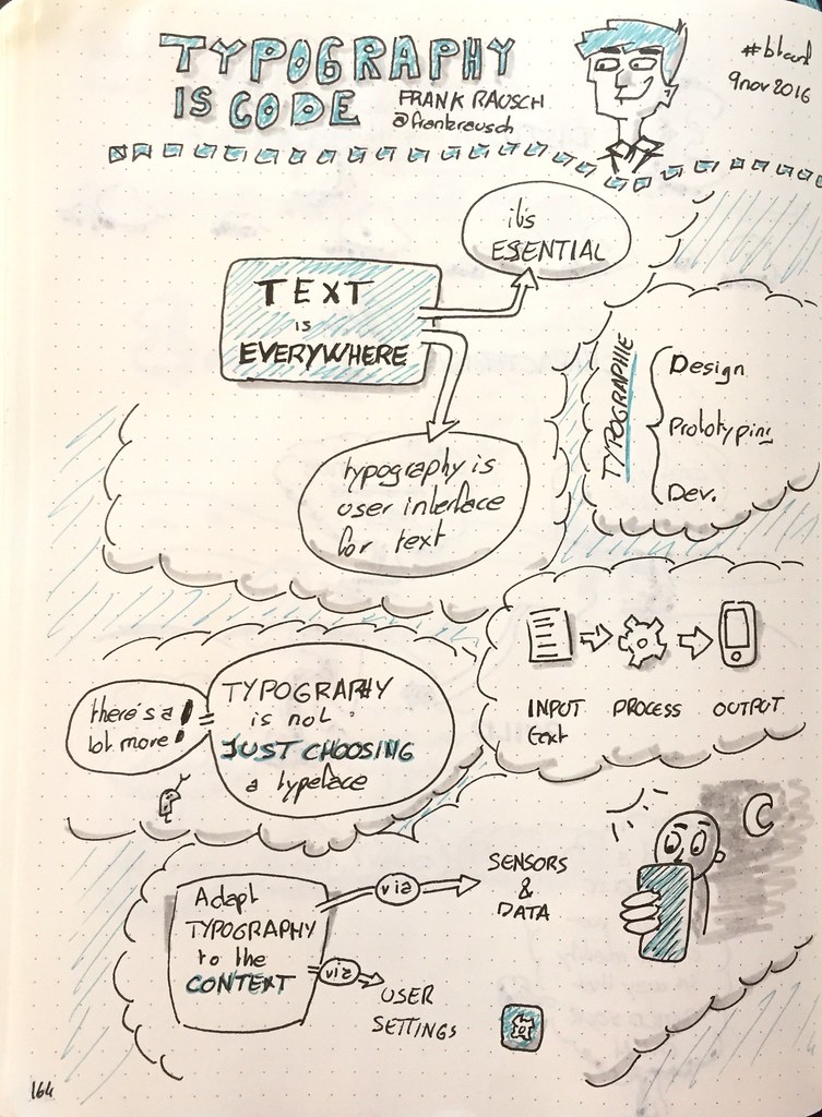 Mes sketchnote de "Typography is code"