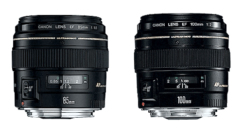 Objectifs 85mm et 100mm