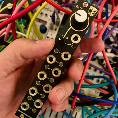 The module in my hand in front of my eurorack case