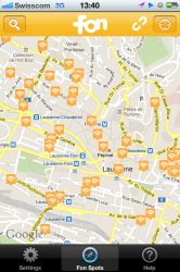 Carte des Hot Spots Fon à Lausanne