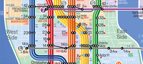 La carte des Metro de New York
