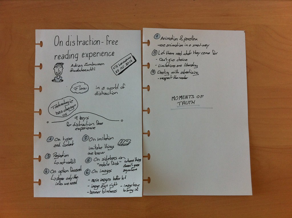 On distraction-free reading experiences sketchnote