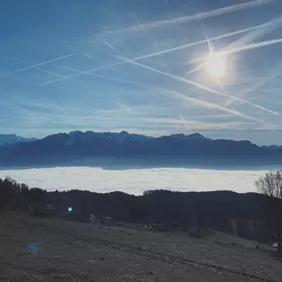 The fog over the Leman Lake viwed from Mont Pélerin