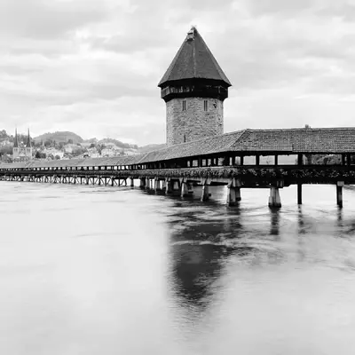 View of the Kapellbrücke from the Rathaussteg